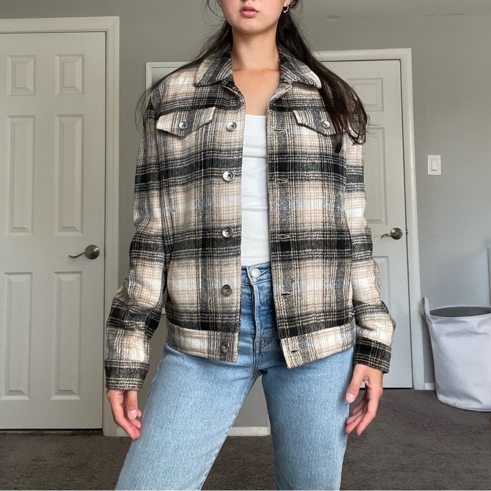 Zara Checkered Jacket/ plaid shacket - Picture 1 of 10
